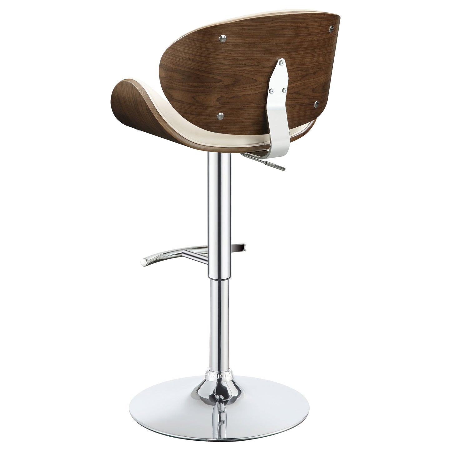 Homio Decor Mid-Century Walnut & Leather Bar Stool