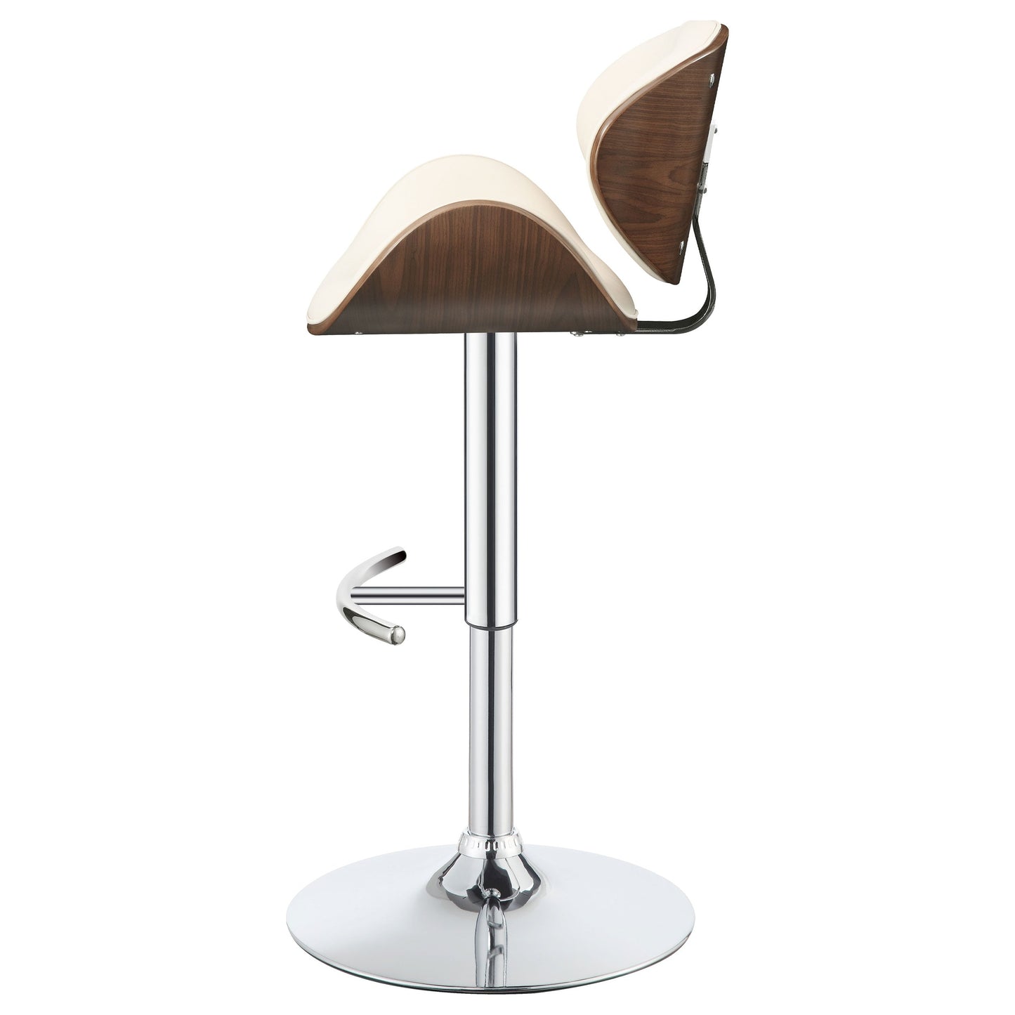 Homio Decor Mid-Century Walnut & Leather Bar Stool