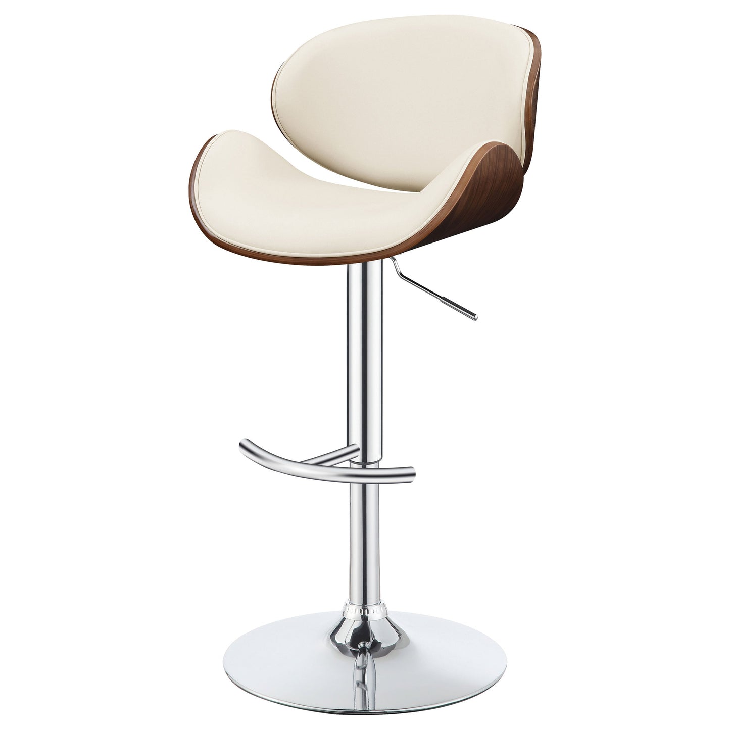 Homio Decor Mid-Century Walnut & Leather Bar Stool