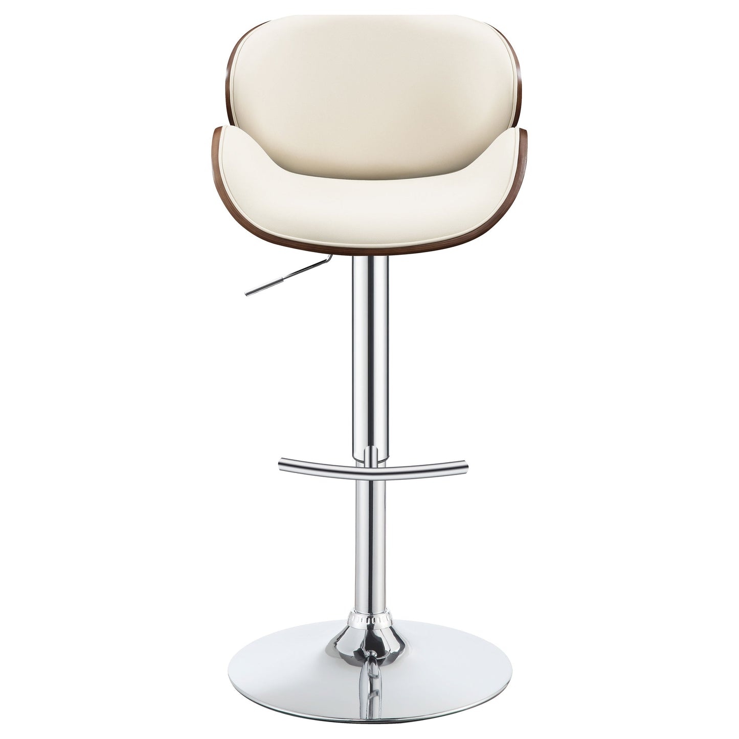 Homio Decor Mid-Century Walnut & Leather Bar Stool