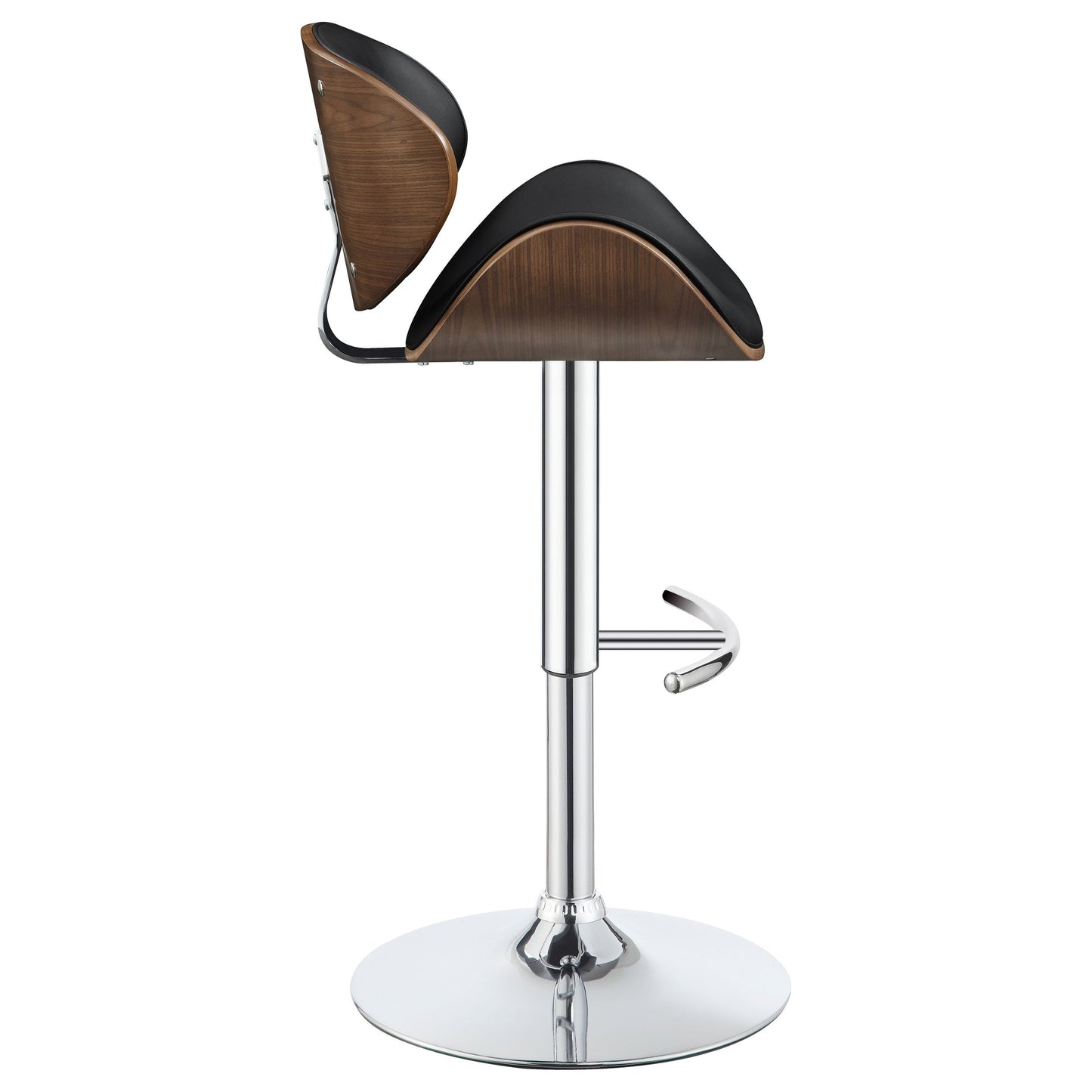 Homio Decor Mid-Century Walnut & Leather Bar Stool