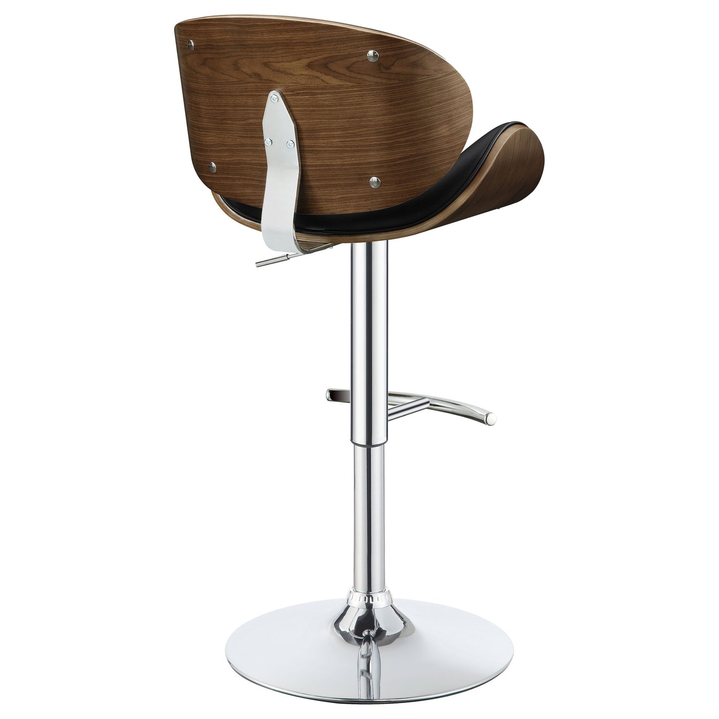 Homio Decor Mid-Century Walnut & Leather Bar Stool