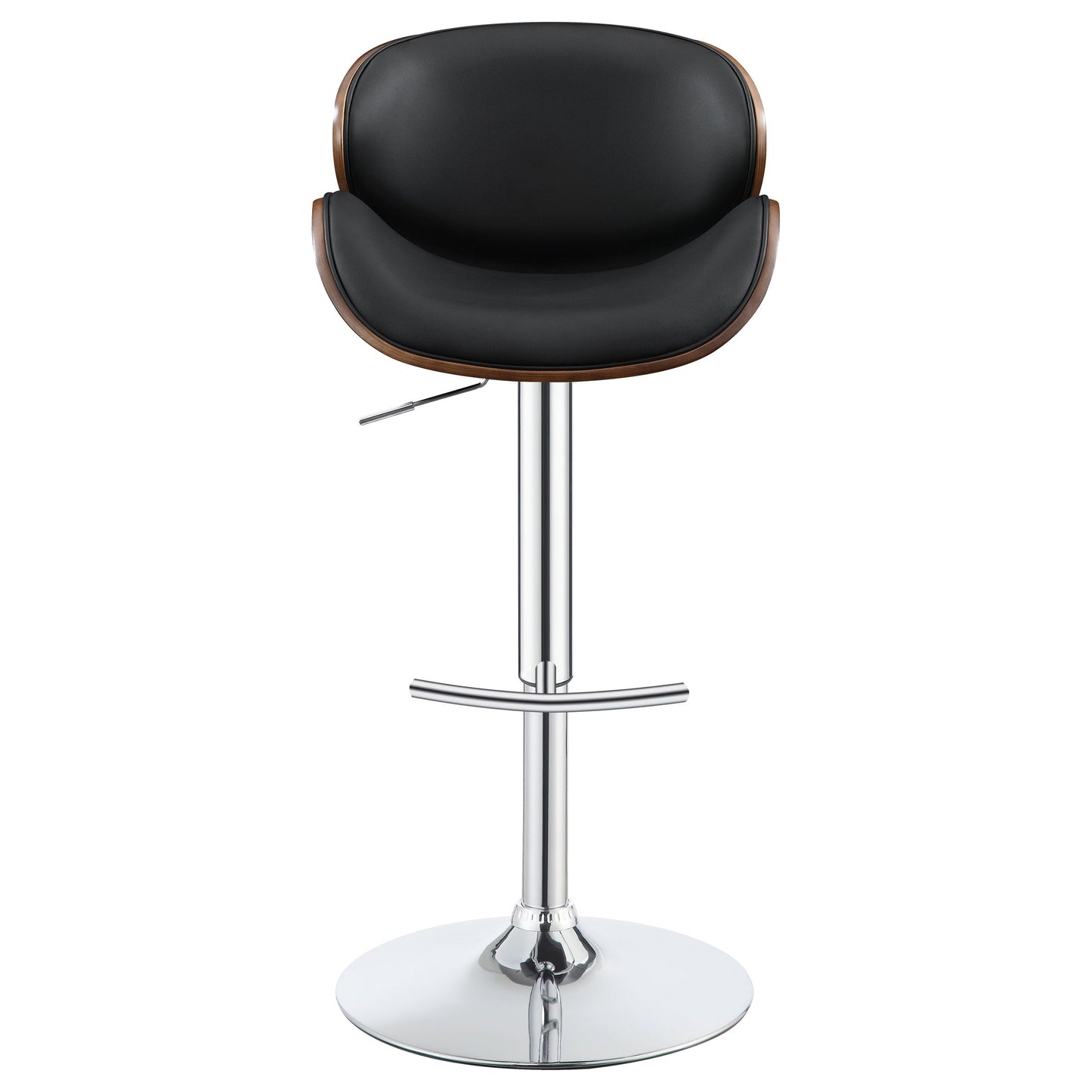 Homio Decor Mid-Century Walnut & Leather Bar Stool
