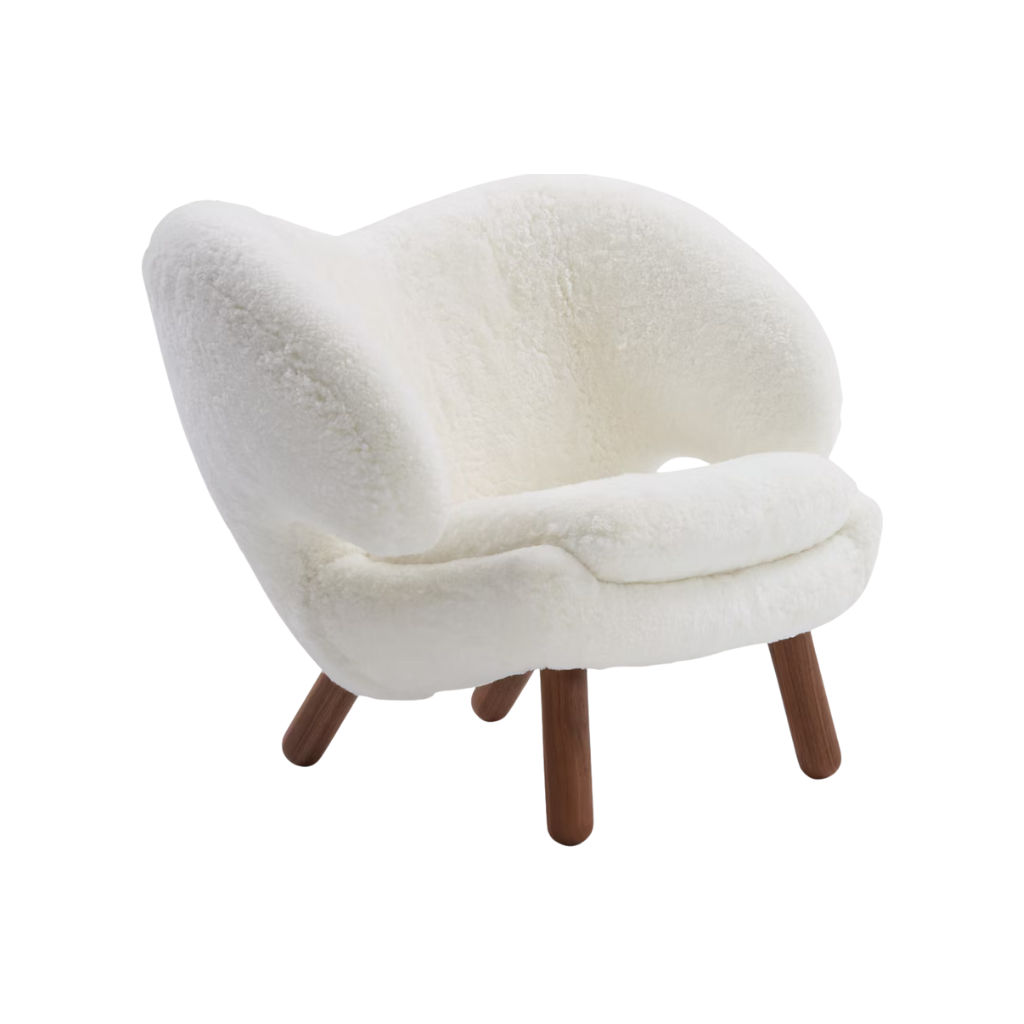 Homio Decor Off White / Oak Shearling Pelican Chair