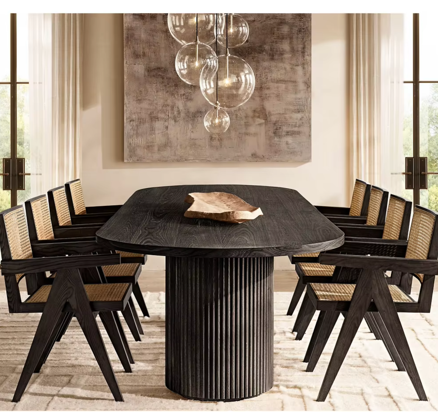 Homio Decor Ripple Design Dining Table (Slim Base Edition)