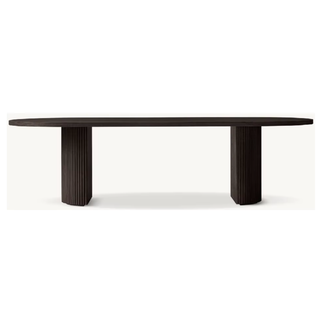 Homio Decor Ripple Design Oval Dining Table (Slim Base Edition)