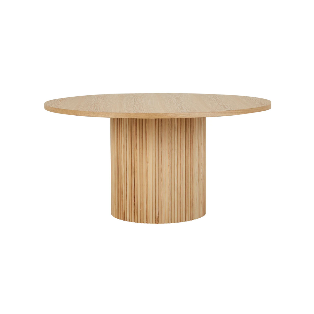 Homio Decor Ripple Design Round Dining Table (Natural Ash)