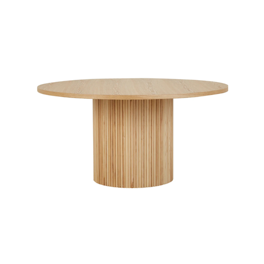 Homio Decor Ripple Design Round Dining Table (Natural Ash)