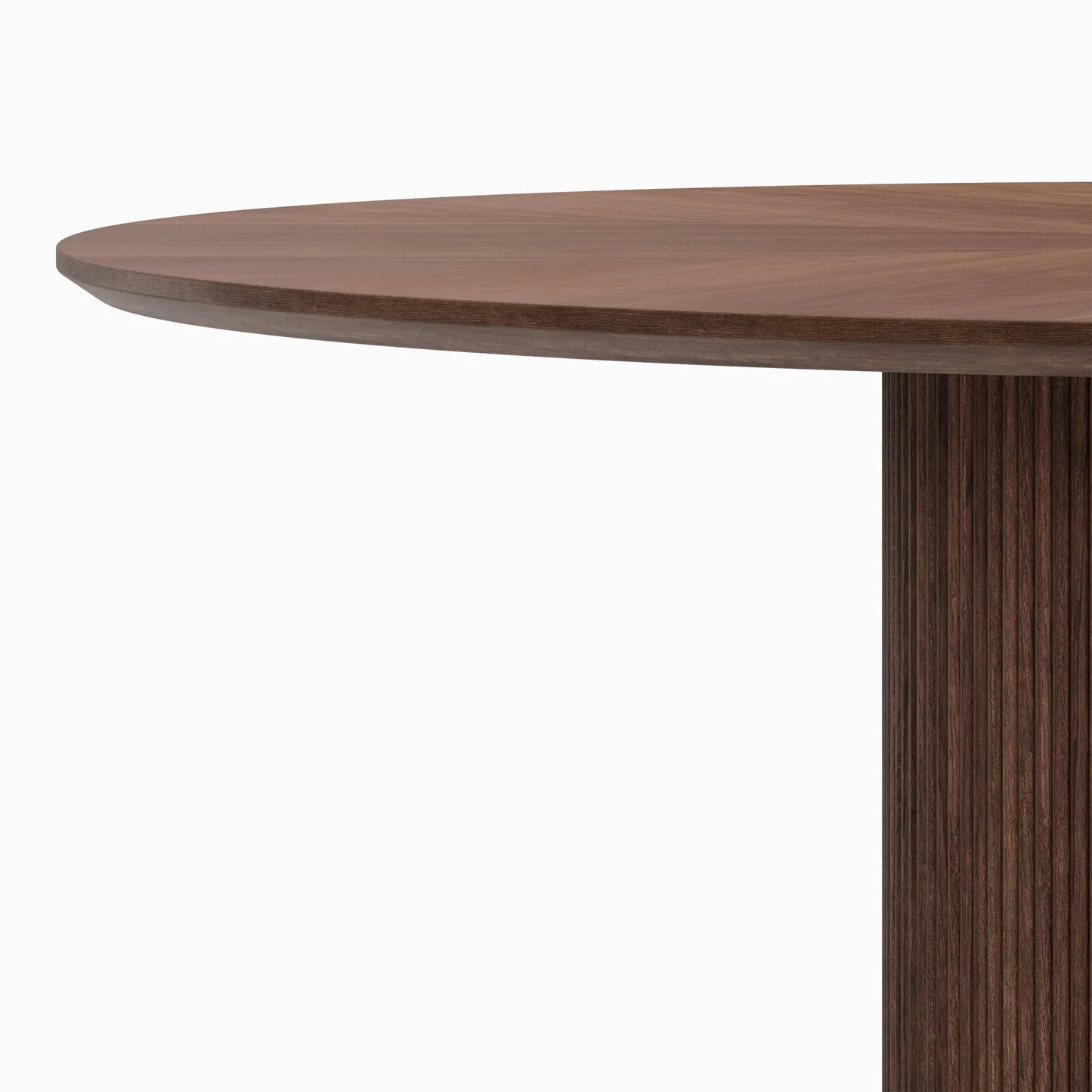 Homio Decor Ripple Design Round Dining Table - Walnut