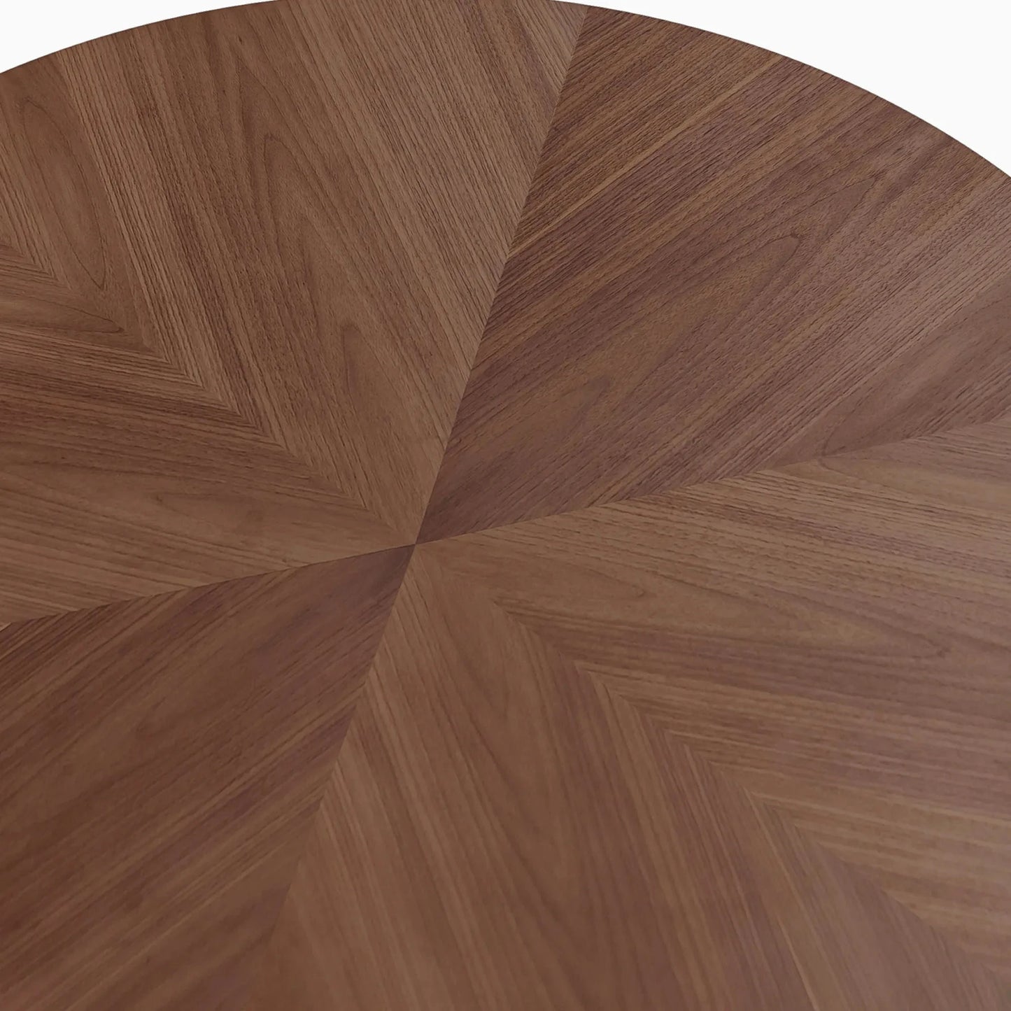 Homio Decor Ripple Design Round Dining Table - Walnut