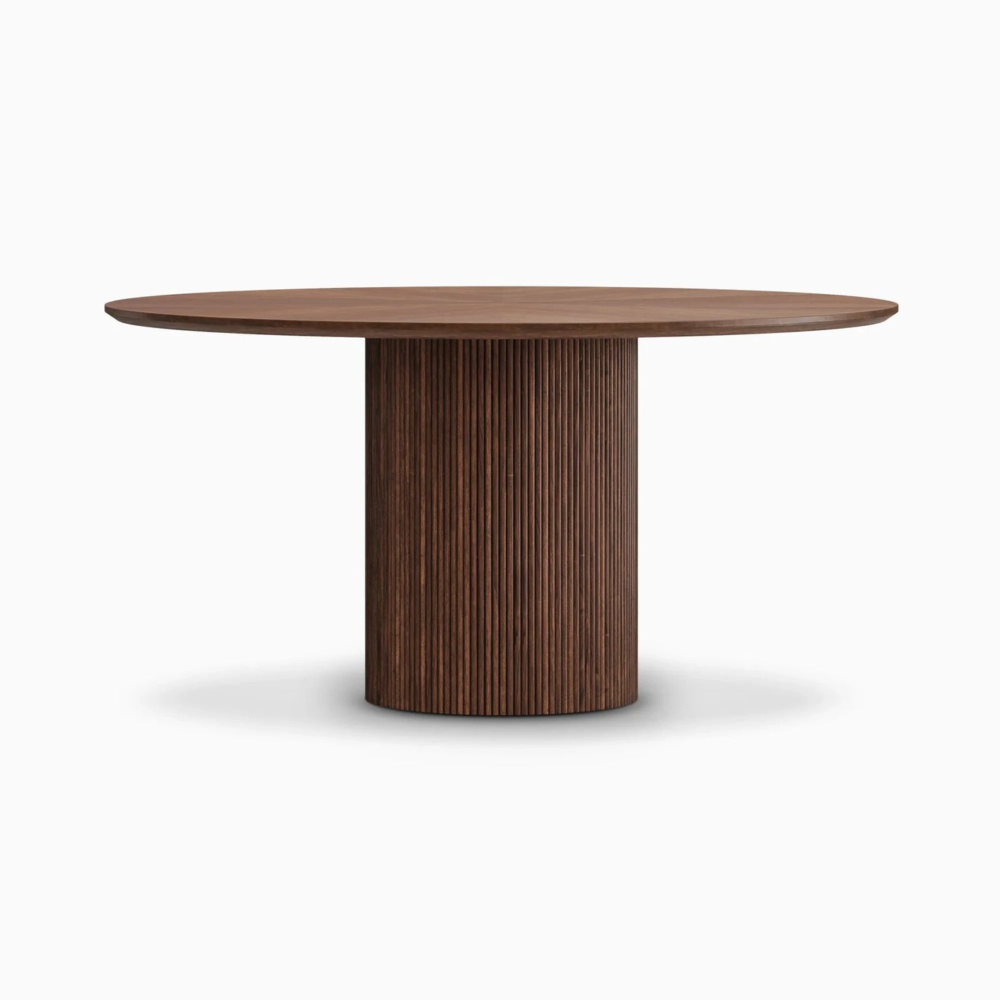 Homio Decor Ripple Design Round Dining Table - Walnut