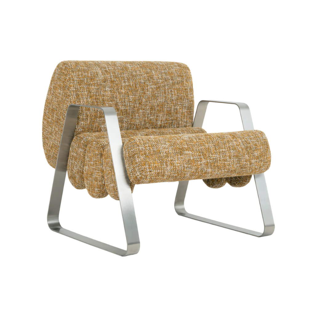 Homio Decor Sand Beige Flatweave Cocoon Lounge Chair