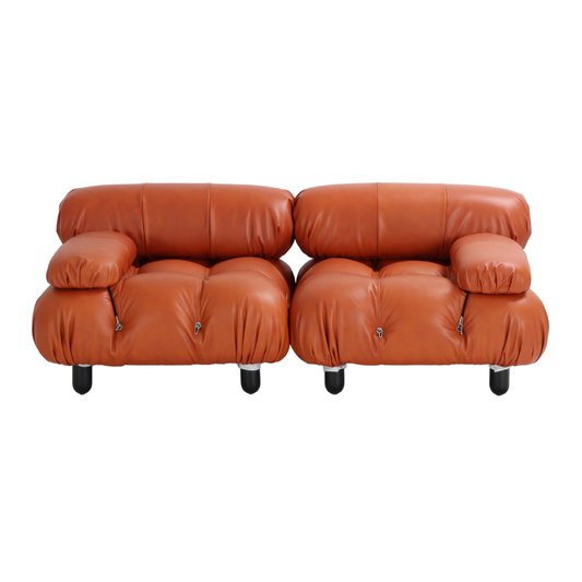 Homio Decor Set of 2 Camaleonda Leather Sofa - Cognac