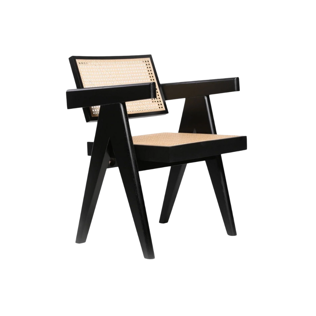 Homio Decor Textured Black Pierre Jeanneret Dining Chair