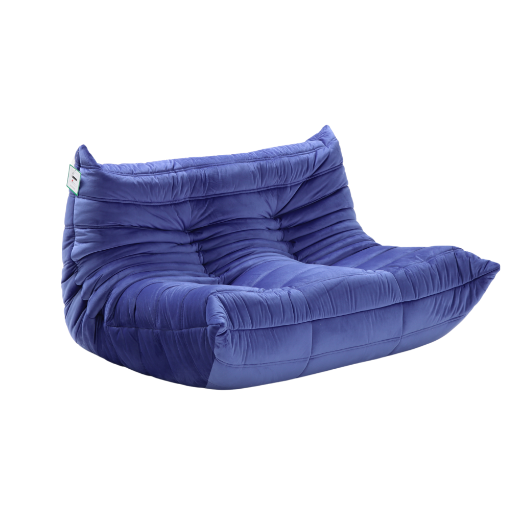 Homio Decor Togo Loveseat (2 Seater)- Blue Velvet