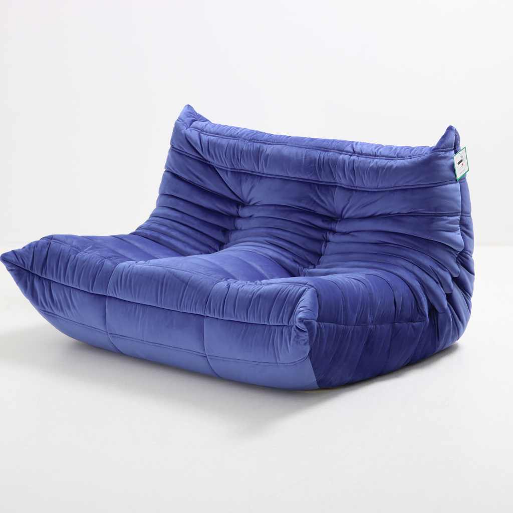 Homio Decor Togo Loveseat (2 Seater)- Blue Velvet