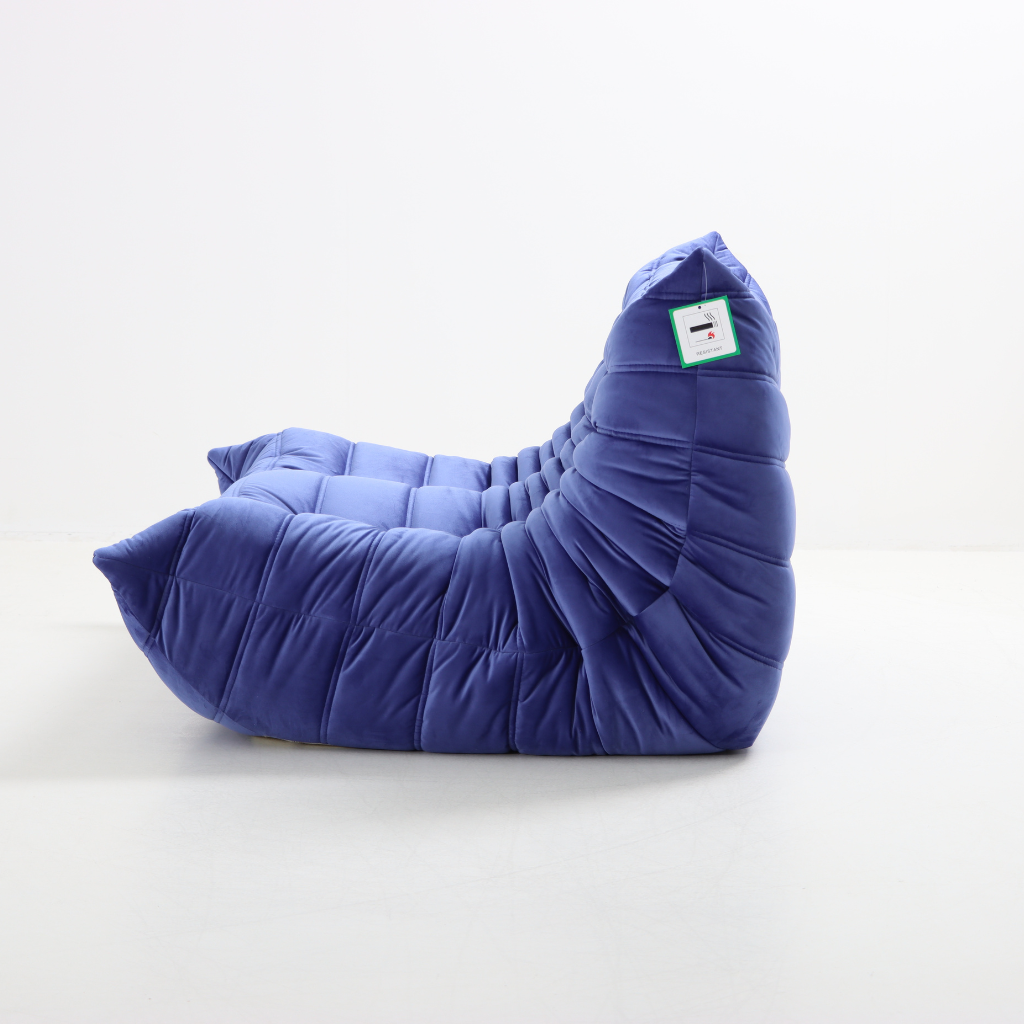 Homio Decor Togo Loveseat (2 Seater)- Blue Velvet