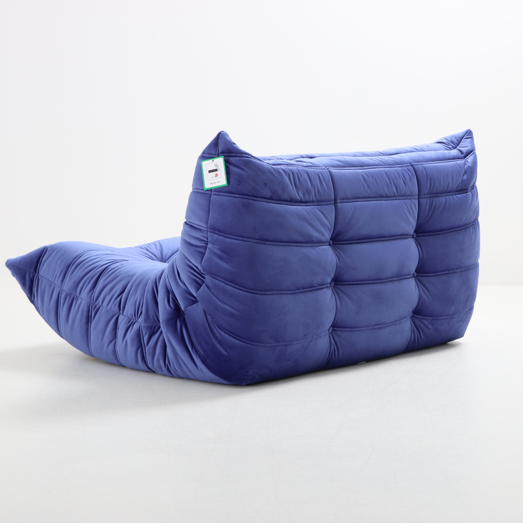 Homio Decor Togo Loveseat (2 Seater)- Blue Velvet