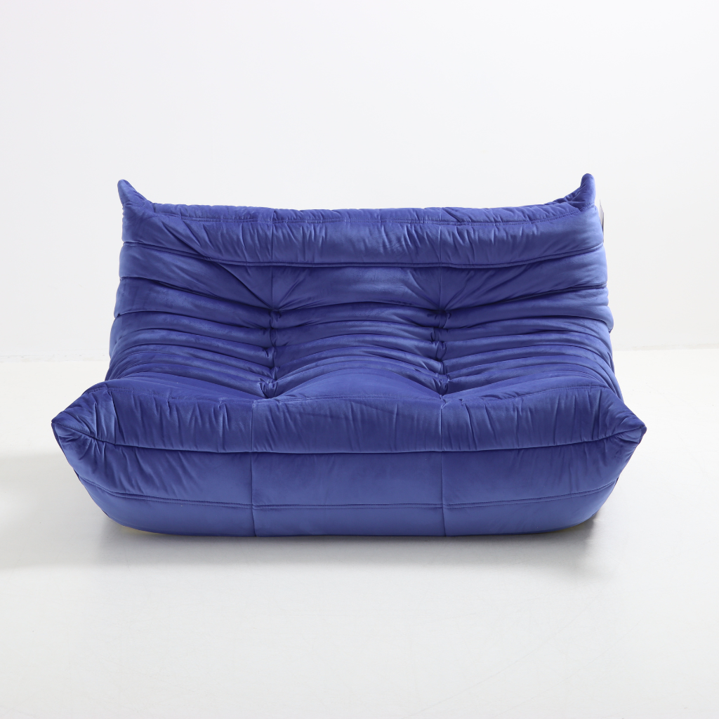Homio Decor Togo Loveseat (2 Seater)- Blue Velvet