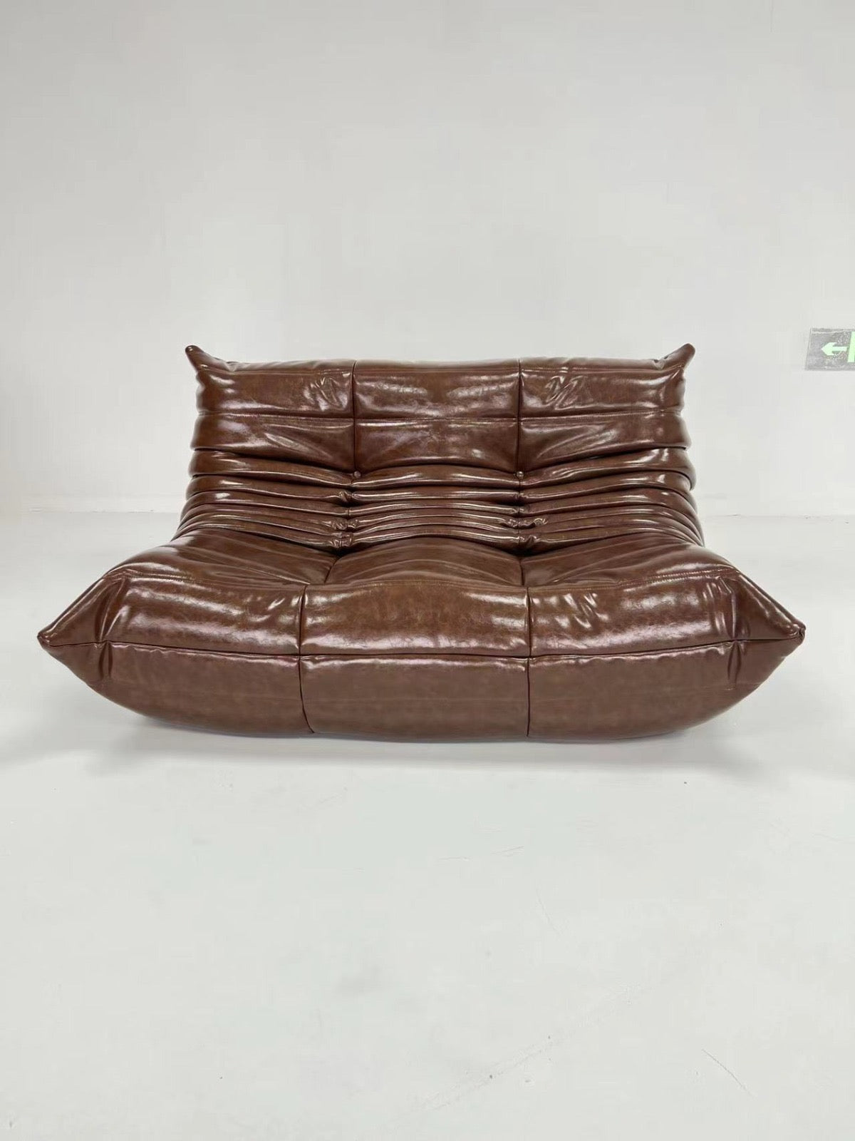 Togo Sofa Set of 3 (Leather) - Chocolate - Homio Decor