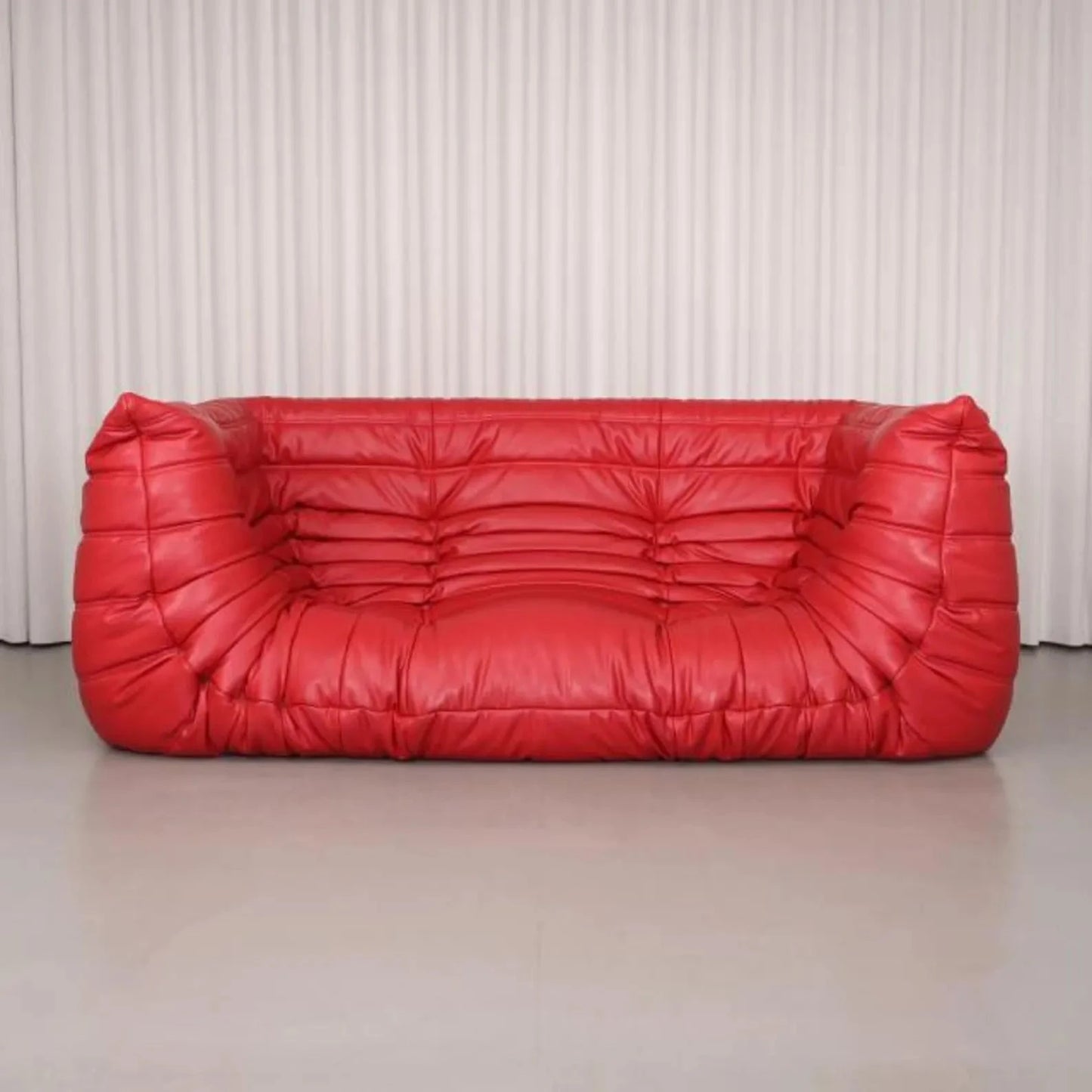 Homio Decor Togo Sofa with Armrests - Red Leather
