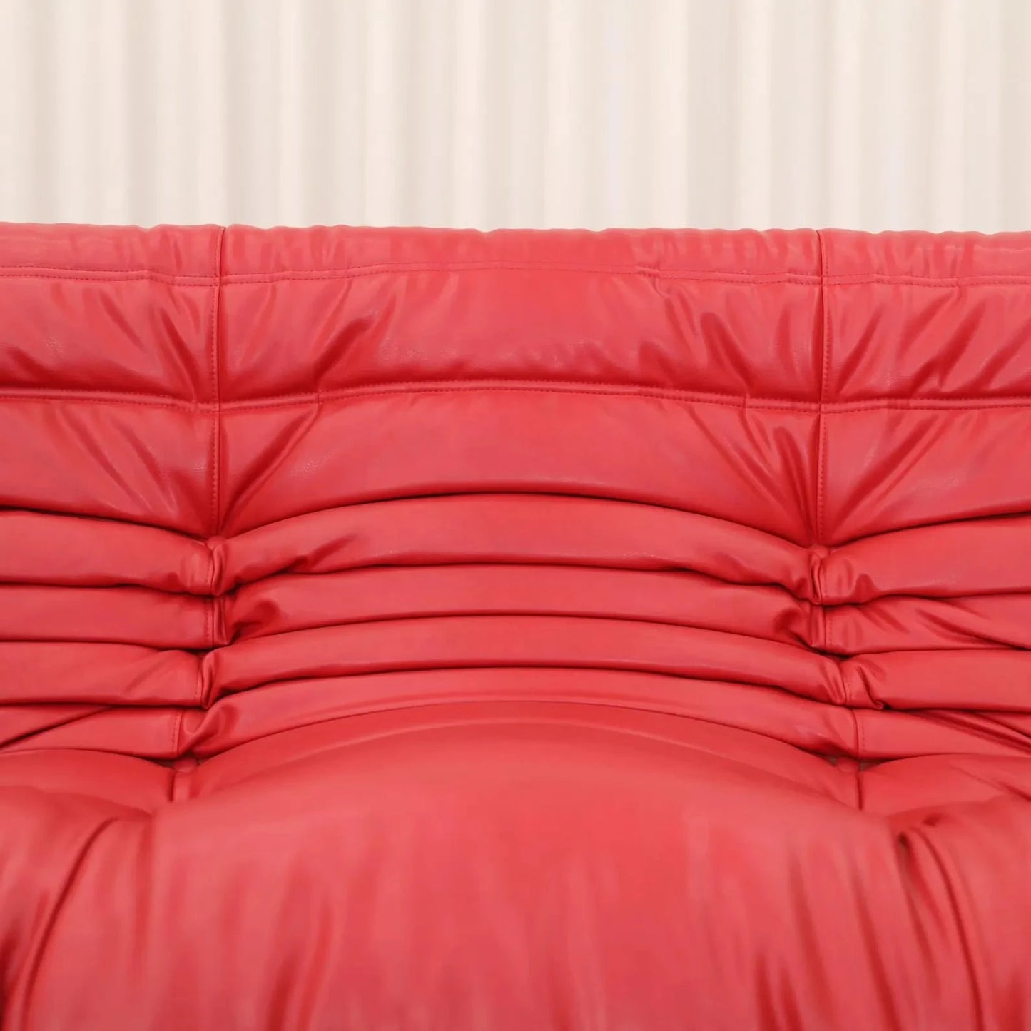 Homio Decor Togo Sofa with Armrests - Red Leather