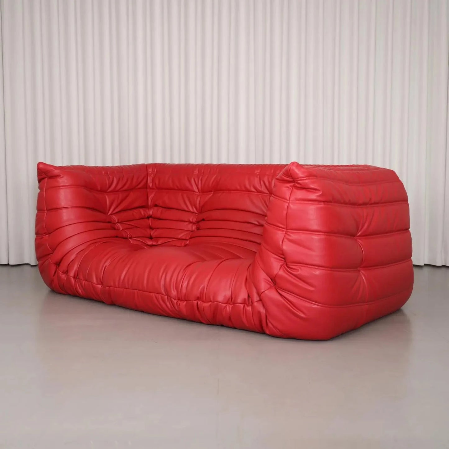 Homio Decor Togo Sofa with Armrests - Red Leather