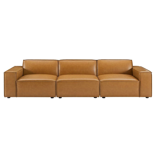 Homio Decor Vegan Leather Block Sofa