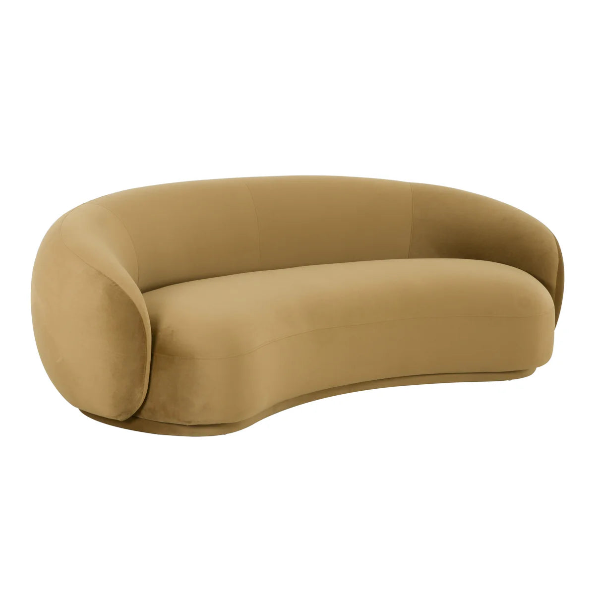 Homio Decor Velvet Curved Sofa (89 inch)