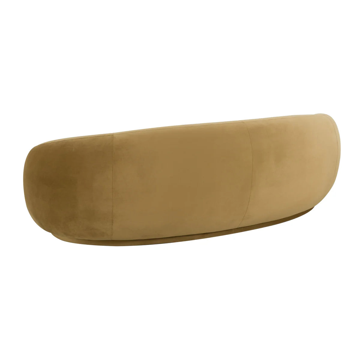 Brown half-moon cushion on a white background