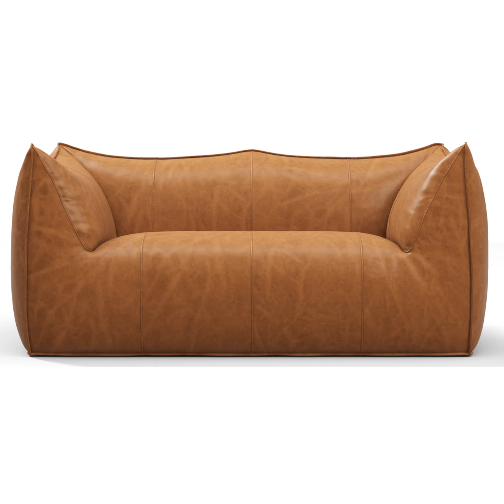 Homio Decor Vintage Brown Aniline Bambino Sofa - Aniline Leather