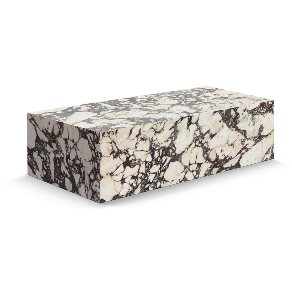 Homio Decor W 56" x D 31.5" x H 15.7" Italian Marble Block Coffee Table