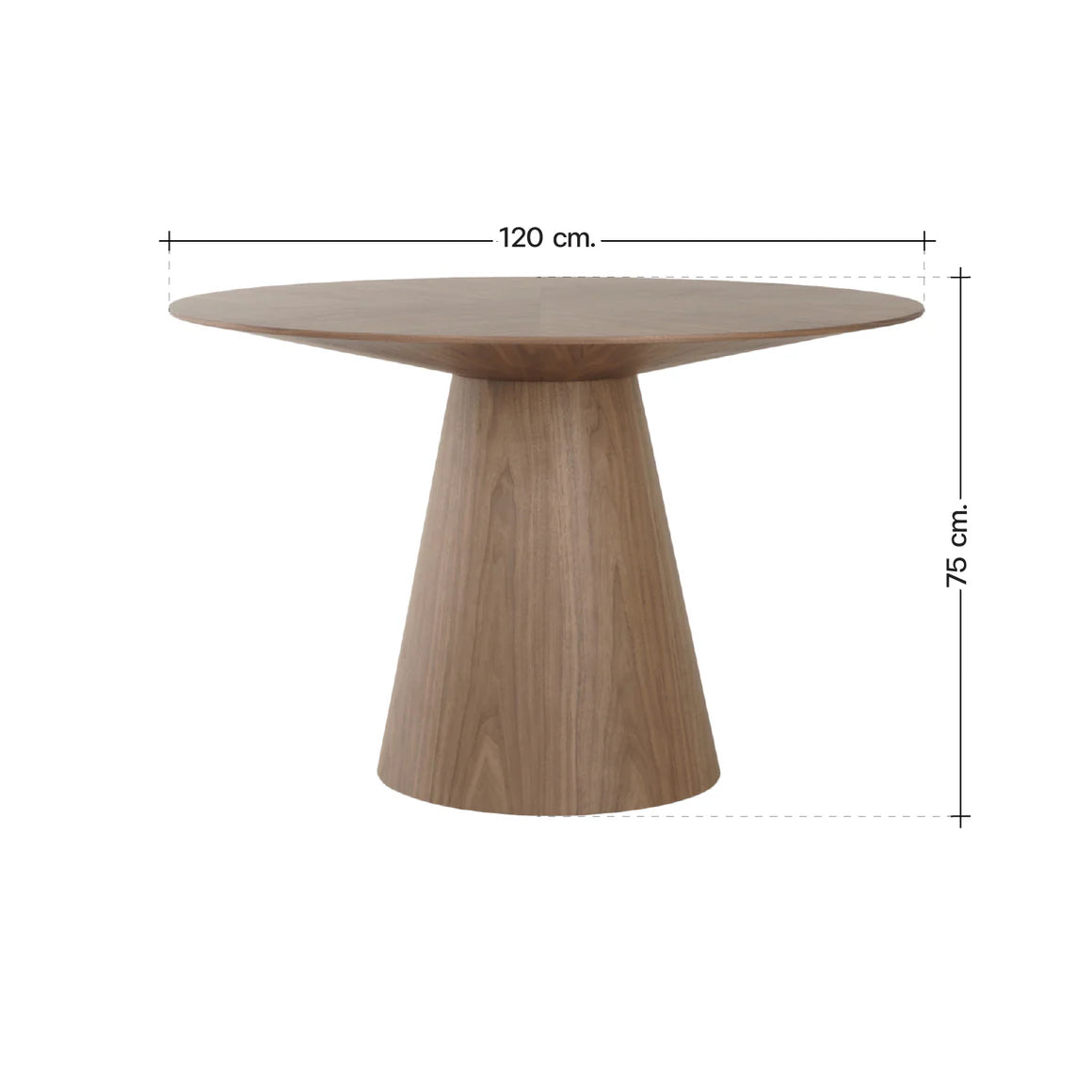 Homio Decor Walnut Round Table