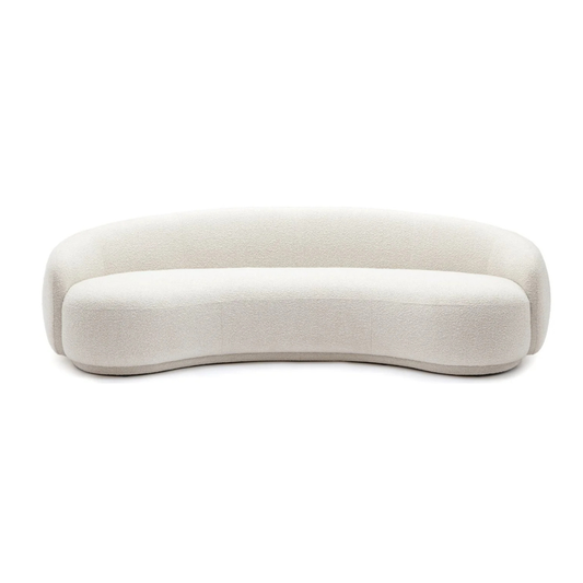 Homio Decor White Boucle / 210cm Boucle Curved Sofa