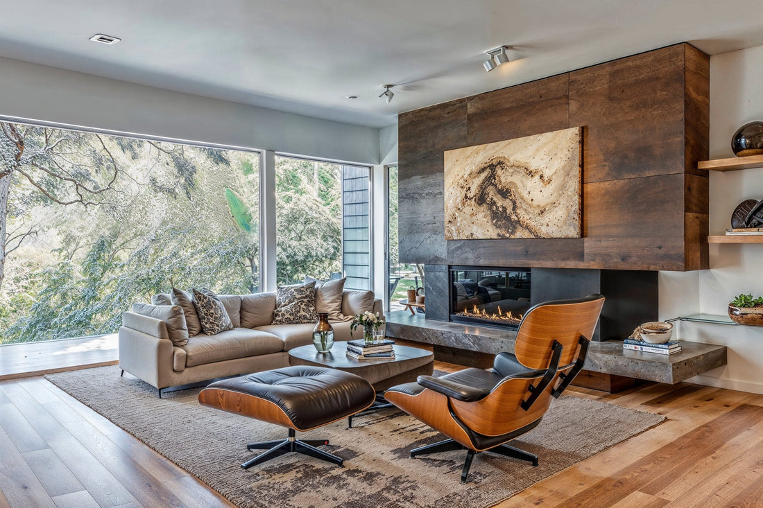 modern living room design with eames chair