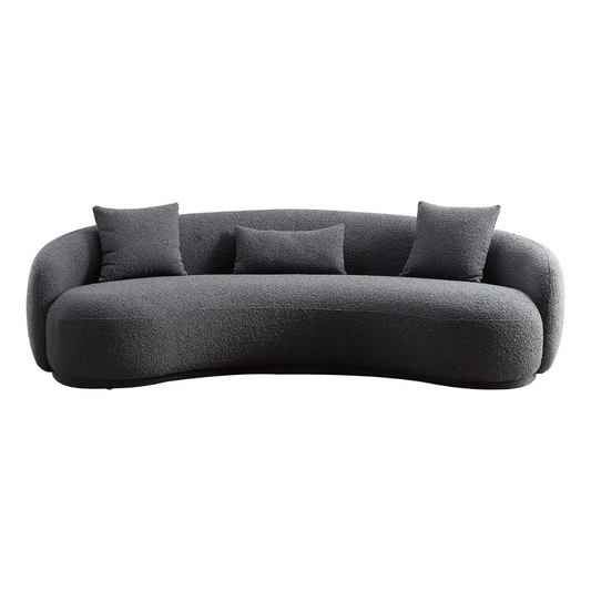 Homio Decor 210cm Boucle Curved Sofa (Grey)