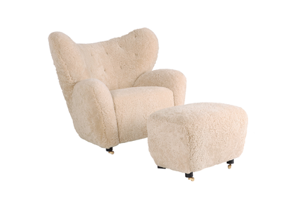 Homio Decor Almond Beige / Add Ottoman Little Petra Armchair (Shearling)