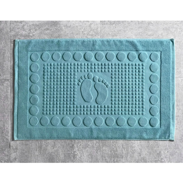 Homio Decor Bathroom Blue Top Grade 100% Cotton Bath Mat