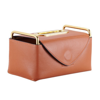Homio Decor Bathroom Caramel Leather Tissue Box