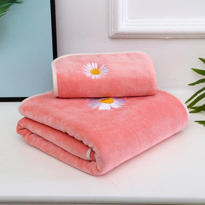 Homio Decor Bathroom Floral / Coral Coral Fleece Towel Set