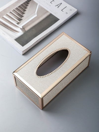 Homio Decor Bathroom Gold Metal Frame Tissue Box