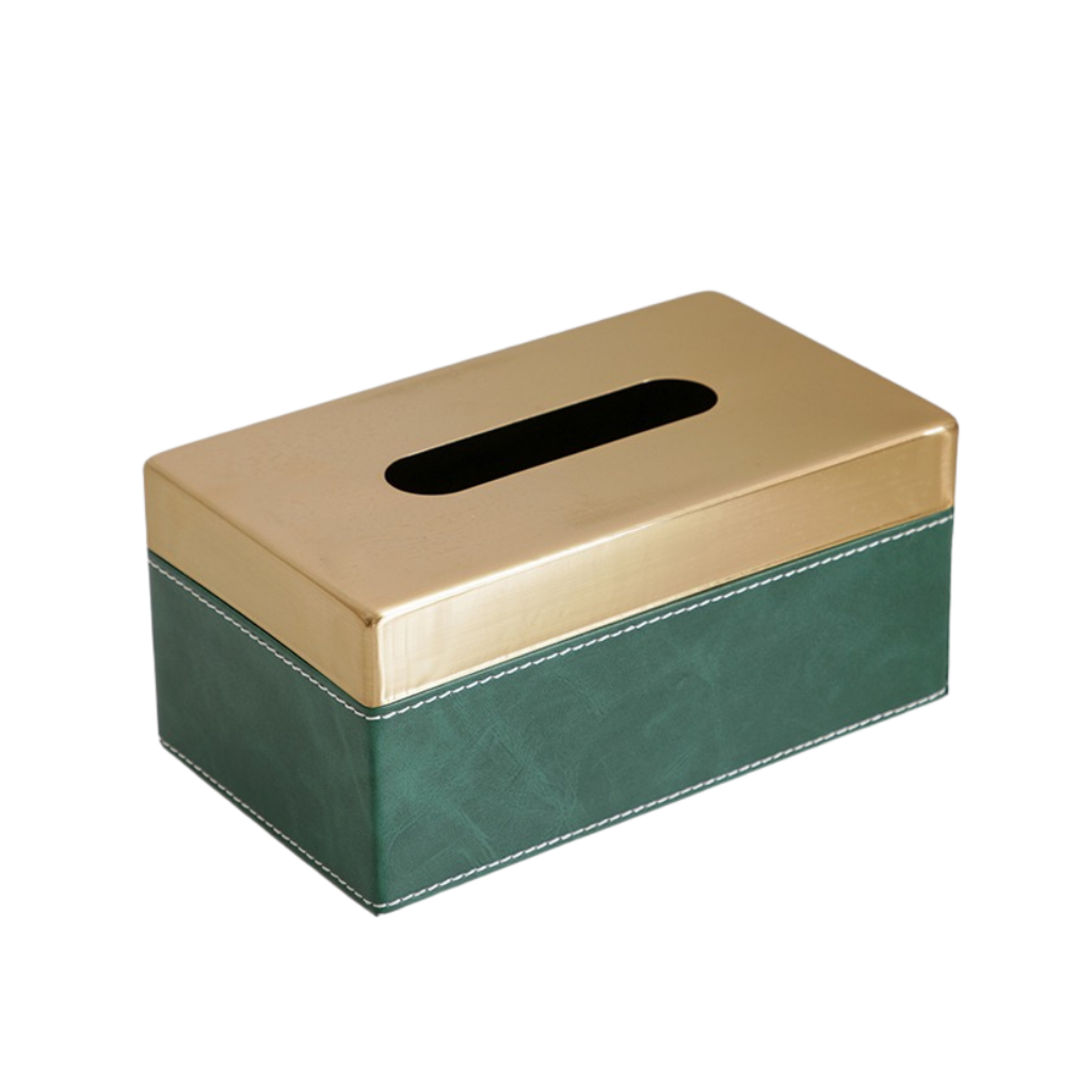 Homio Decor Bathroom Green / Large Tissue Box Metal Lid Tissue Box