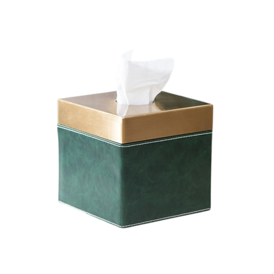 Homio Decor Bathroom Green / Small Tissue Box Metal Lid Tissue Box