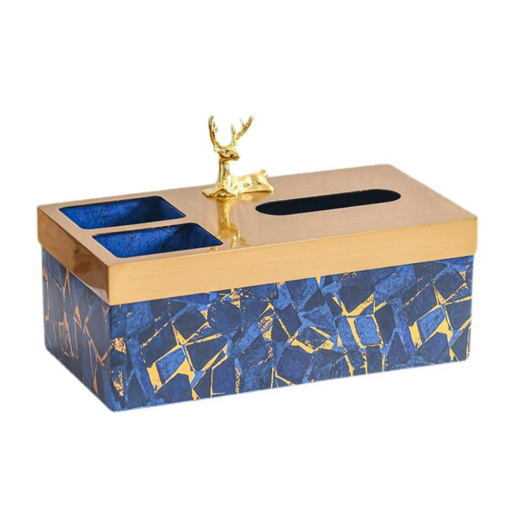 Homio Decor Bathroom Large Golden Deer Decorative Tissue Box