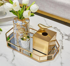 Homio Decor Bathroom Luxury Golden Tissue Box