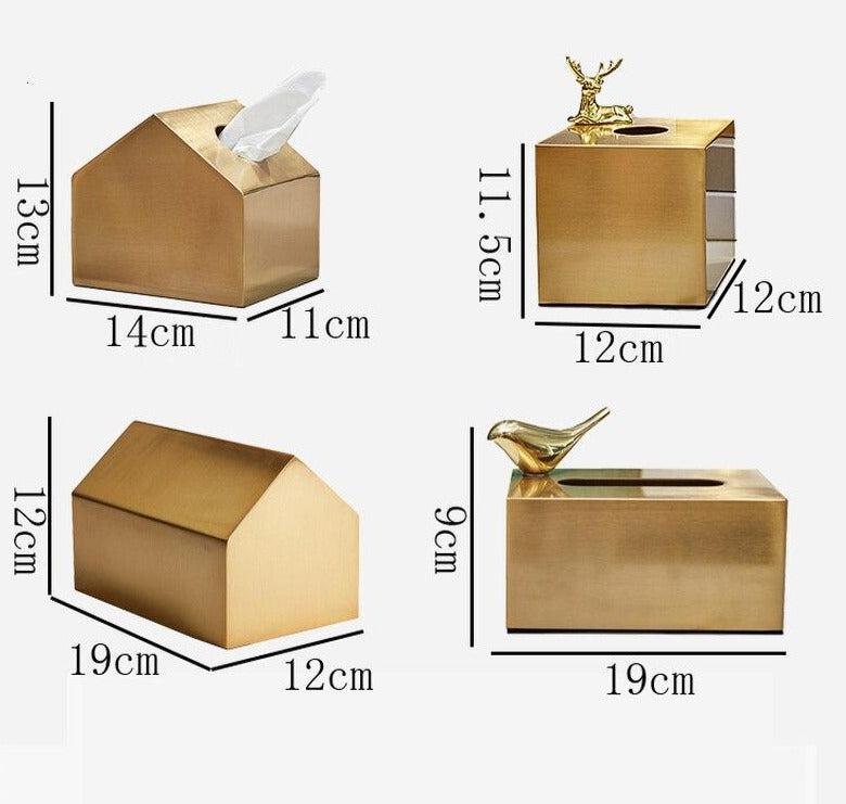 Homio Decor Bathroom Luxury Golden Tissue Box