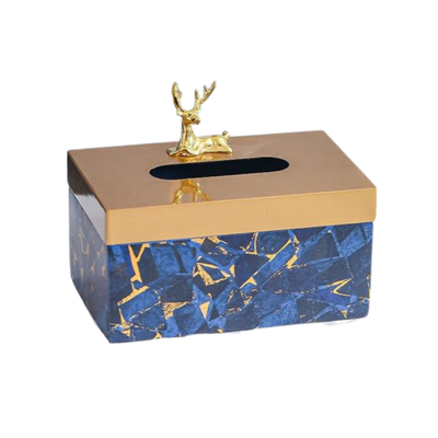 Homio Decor Bathroom Medium Golden Deer Decorative Tissue Box