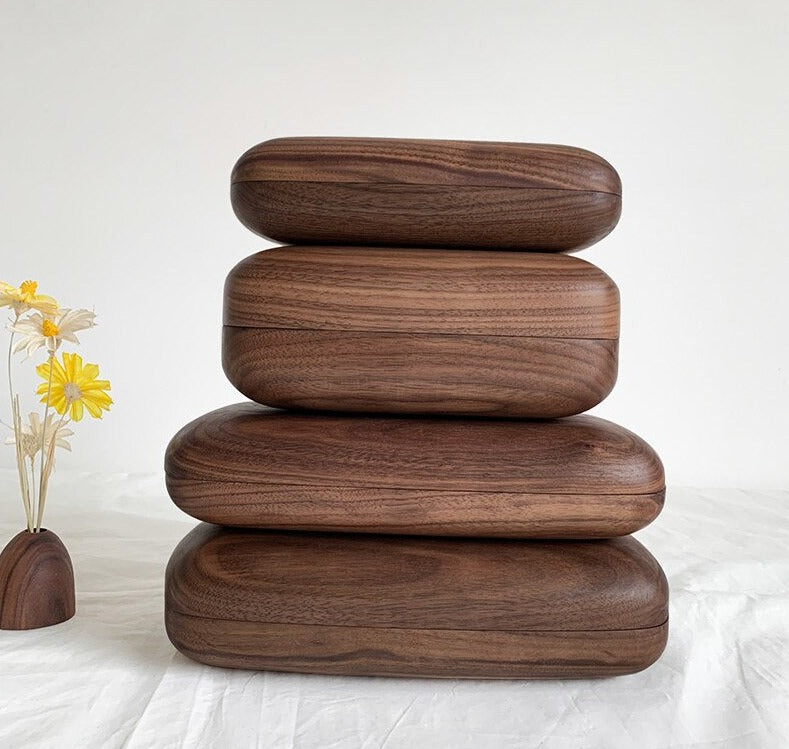 Minimalist Walnut Wood Tissue Box - Homio Decor