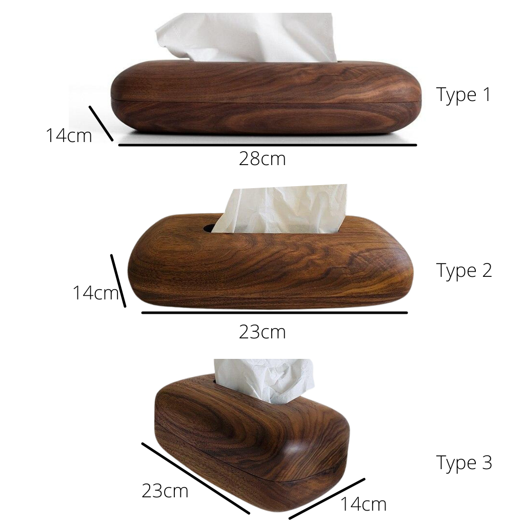 Homio Decor Bathroom Minimalist Walnut Wood Tissue Box