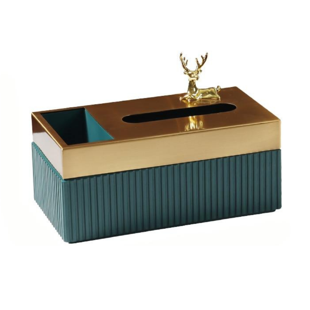 Homio Decor Bathroom Model 1 / Green Luxury Resin Tissue Box